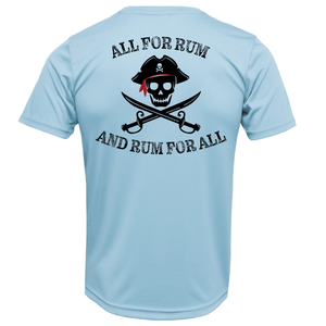 Saltwater Born Shirts S / ICE BLUE Key West, FL "All For Rum and Rum For All" Men's Short Sleeve UPF 50+ Dry-Fit Shirt