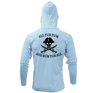 Saltwater Born Shirts S / ICE BLUE Pensacola, FL "All for Rum and Rum for All" Long Sleeve UPF 50+ Dry-Fit Hoodie