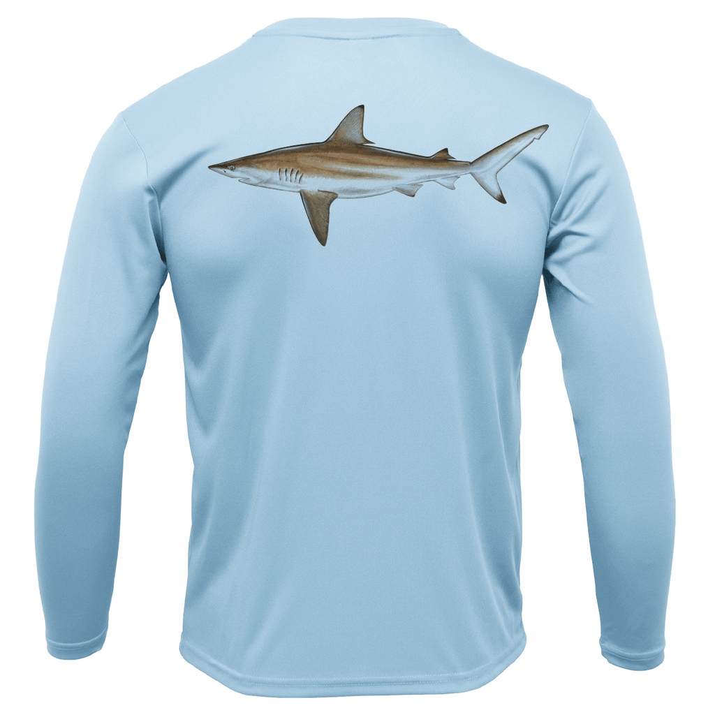 Saltwater Born Shirts S / ICE BLUE Siesta Key, FL Blacktip Long Sleeve UPF 50+ Dry-Fit Shirt