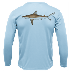Saltwater Born Shirts S / ICE BLUE Siesta Key, FL Blacktip Long Sleeve UPF 50+ Dry-Fit Shirt