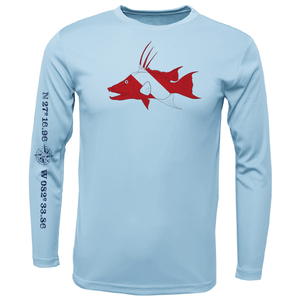 Saltwater Born Shirts S / ICE BLUE Siesta Key, FL Hogfish Diver Long Sleeve UPF 50+ Dry-Fit Shirt