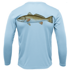 Saltwater Born Shirts S / ICE BLUE Siesta Key, FL Redfish Long Sleeve UPF 50+ Dry-Fit Shirt