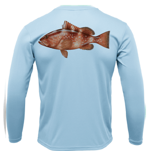 Saltwater Born Shirts S / ICE BLUE Siesta Key Grouper Long Sleeve UPF 50+ Dry-Fit Shirt