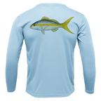 Saltwater Born Shirts S / ICE BLUE Siesta Key Yellowtail Long Sleeve UPF 50+ Dry-Fit Shirt