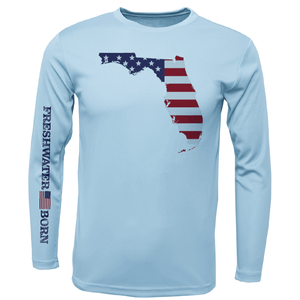 Saltwater Born Shirts S / ICE BLUE State of Florida USA Freshwater Born Men's Long Sleeve UPF 50+ Dry-Fit Shirt