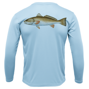 Saltwater Born Shirts S / ICE BLUE Tampa, FL Redfish Long Sleeve UPF 50+ Dry-Fit Shirt