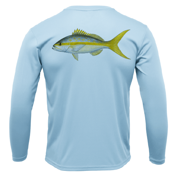 Saltwater Born Shirts S / ICE BLUE Yellowtail Long Sleeve UPF 50+ Dry-Fit Shirt