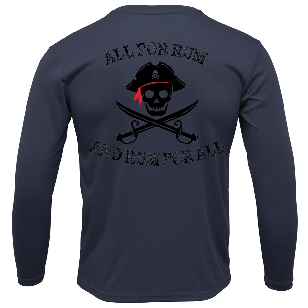 SALTWATER BORN Shirts S / NAVY Tampa Bay "All For Rum and Rum For All" Long Sleeve UPF 50+ Dry-Fit Shirt