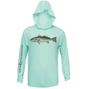 Saltwater Born Shirts S / SEAFOAM Redfish Long Sleeve UPF 50+ Dry-Fit Hoodie