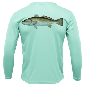 Saltwater Born Shirts S / SEAFOAM Siesta Key, FL Redfish Long Sleeve UPF 50+ Dry-Fit Shirt