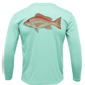 Saltwater Born Shirts S / SEAFOAM Siesta Key Snapper Long Sleeve UPF 50+ Dry-Fit Shirt