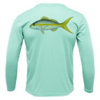 Saltwater Born Shirts S / SEAFOAM Yellowtail Long Sleeve UPF 50+ Dry-Fit Shirt