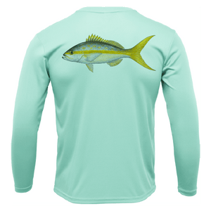 Saltwater Born Shirts S / SEAFOAM Yellowtail Long Sleeve UPF 50+ Dry-Fit Shirt