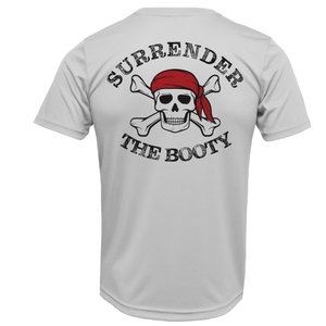 Saltwater Born Shirts S / SILVER Pensacola, FL "Surrender The Booty" Men's Short Sleeve UPF 50+ Dry-Fit Shirt