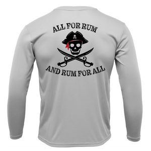 Saltwater Born Shirts S / SILVER Saltwater Born "All for Rum and Rum for All" Long Sleeve UPF 50+ Dry-Fit Shirt