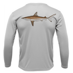 Saltwater Born Shirts S / SILVER Siesta Key, FL Blacktip Long Sleeve UPF 50+ Dry-Fit Shirt