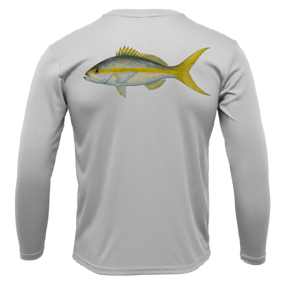 Saltwater Born Shirts S / SILVER Siesta Key Yellowtail Long Sleeve UPF 50+ Dry-Fit Shirt