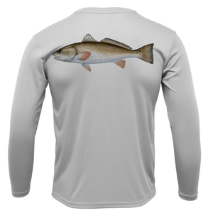Saltwater Born Shirts S / SILVER Tampa, FL Redfish Long Sleeve UPF 50+ Dry-Fit Shirt