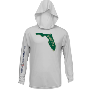 Saltwater Born Shirts S / SILVER USF Green and Gold Long Sleeve UPF 50+ Dry-Fit Hoodie