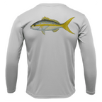 Saltwater Born Shirts S / SILVER Yellowtail Long Sleeve UPF 50+ Dry-Fit Shirt