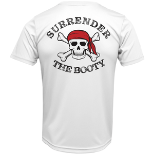 Saltwater Born Shirts S / WHITE Pensacola, FL "Surrender The Booty" Men's Short Sleeve UPF 50+ Dry-Fit Shirt