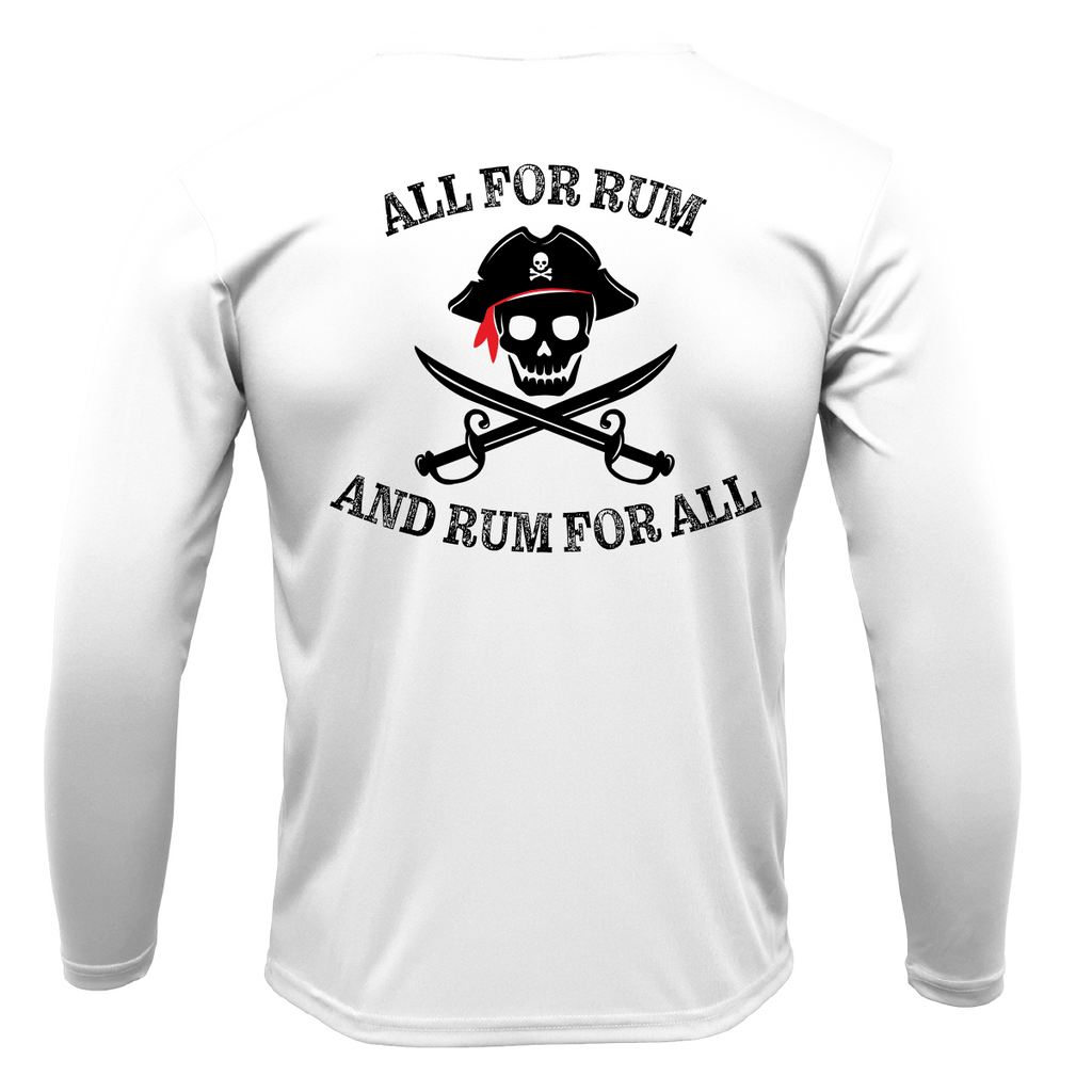 Saltwater Born Shirts S / WHITE Saltwater Born "All for Rum and Rum for All" Long Sleeve UPF 50+ Dry-Fit Shirt