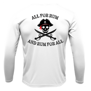 Saltwater Born Shirts S / WHITE Saltwater Born "All for Rum and Rum for All" Long Sleeve UPF 50+ Dry-Fit Shirt