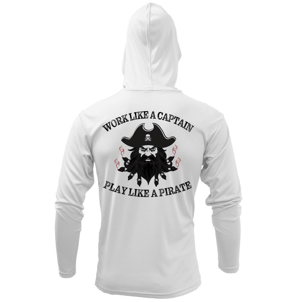 Saltwater Born Shirts S / WHITE Saltwater Born Blackbeard Long Sleeve UPF 50+ Dry-Fit Hoodie