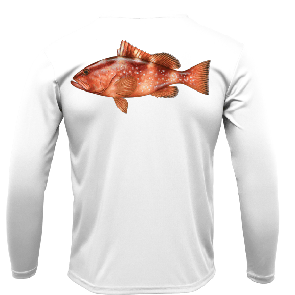 Saltwater Born Shirts S / WHITE Siesta Key Grouper Long Sleeve UPF 50+ Dry-Fit Shirt
