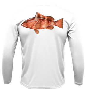 Saltwater Born Shirts S / WHITE Siesta Key Grouper Long Sleeve UPF 50+ Dry-Fit Shirt
