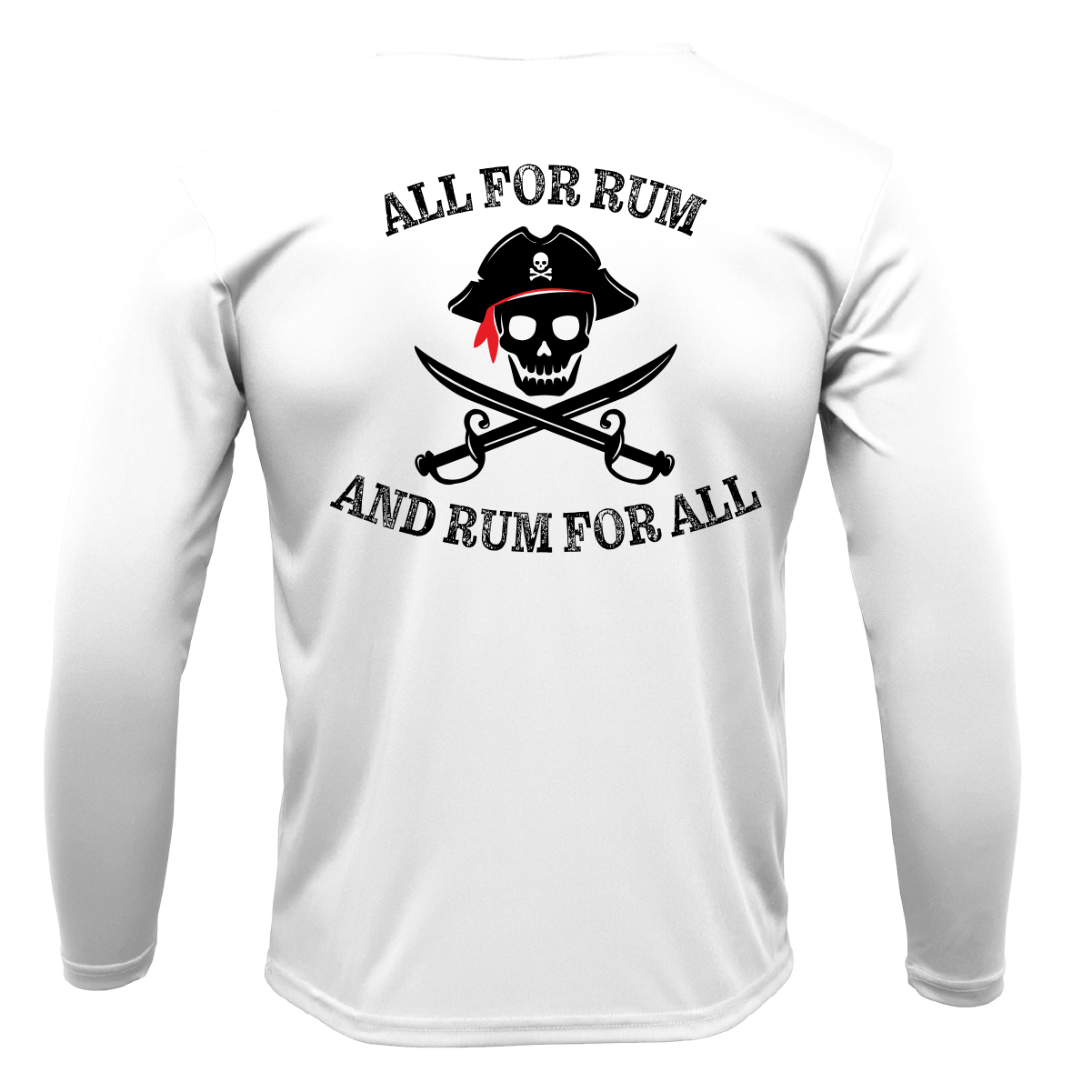 SALTWATER BORN Shirts S / WHITE Tampa Bay "All For Rum and Rum For All" Long Sleeve UPF 50+ Dry-Fit Shirt