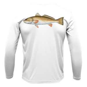 Saltwater Born Shirts S / WHITE Tampa, FL Redfish Long Sleeve UPF 50+ Dry-Fit Shirt