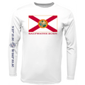 Saltwater Born Shirts Siesta Key, FL Florida Flag Long Sleeve UPF 50+ Dry-Fit Shirt