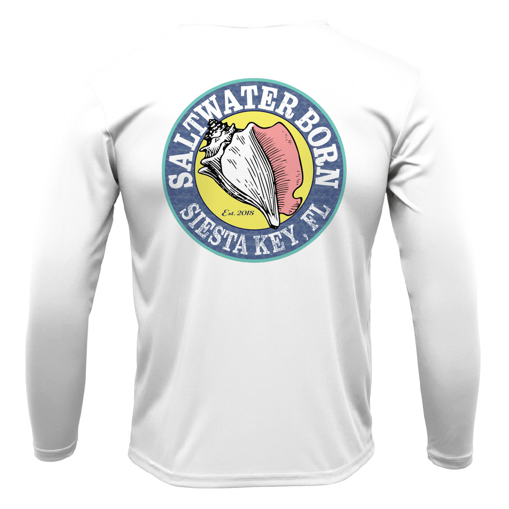 Saltwater Born Shirts Siesta Key, FL Florida Flag Long Sleeve UPF 50+ Dry-Fit Shirt
