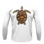 Saltwater Born Shirts Siesta Key, FL Realistic Turtle Long Sleeve UPF 50+ Dry-Fit Shirt