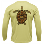 Saltwater Born Shirts Siesta Key, FL Realistic Turtle Long Sleeve UPF 50+ Dry-Fit Shirt