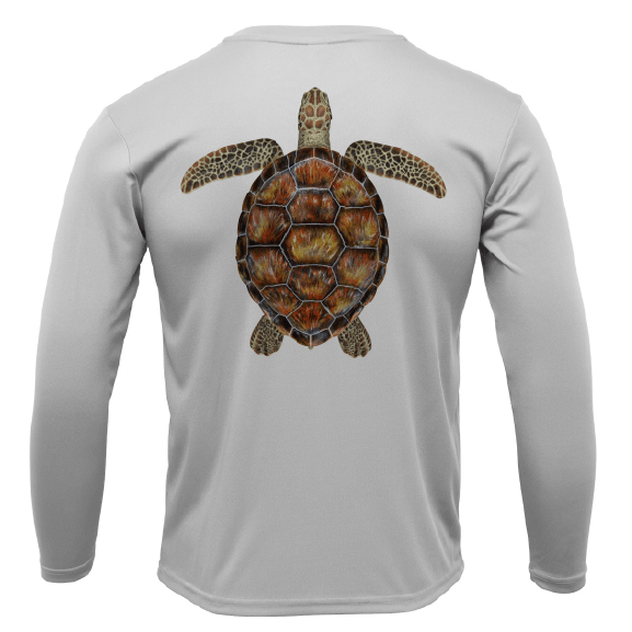 Saltwater Born Shirts Siesta Key, FL Realistic Turtle Long Sleeve UPF 50+ Dry-Fit Shirt