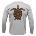 Saltwater Born Shirts Siesta Key, FL Realistic Turtle Long Sleeve UPF 50+ Dry-Fit Shirt