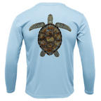 Saltwater Born Shirts Siesta Key, FL Realistic Turtle Long Sleeve UPF 50+ Dry-Fit Shirt