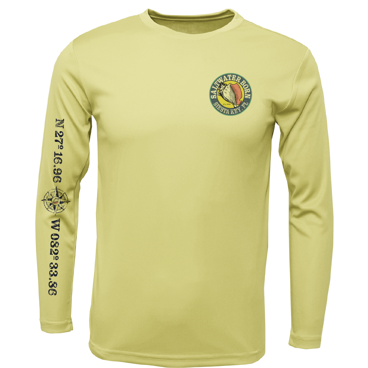 Saltwater Born Shirts Siesta Key, FL Snook Long Sleeve UPF 50+ Dry-Fit Shirt