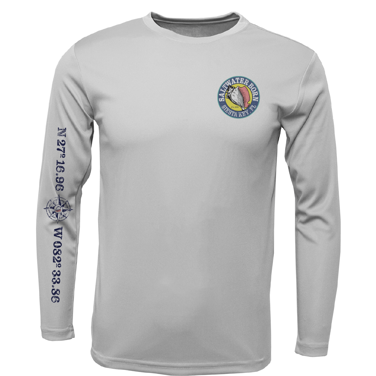 Saltwater Born Shirts Siesta Key, FL Snook Long Sleeve UPF 50+ Dry-Fit Shirt