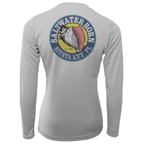 Saltwater Born Shirts Siesta Key Horseshoe Crab Women's Long Sleeve UPF 50+ Dry-Fit Shirt