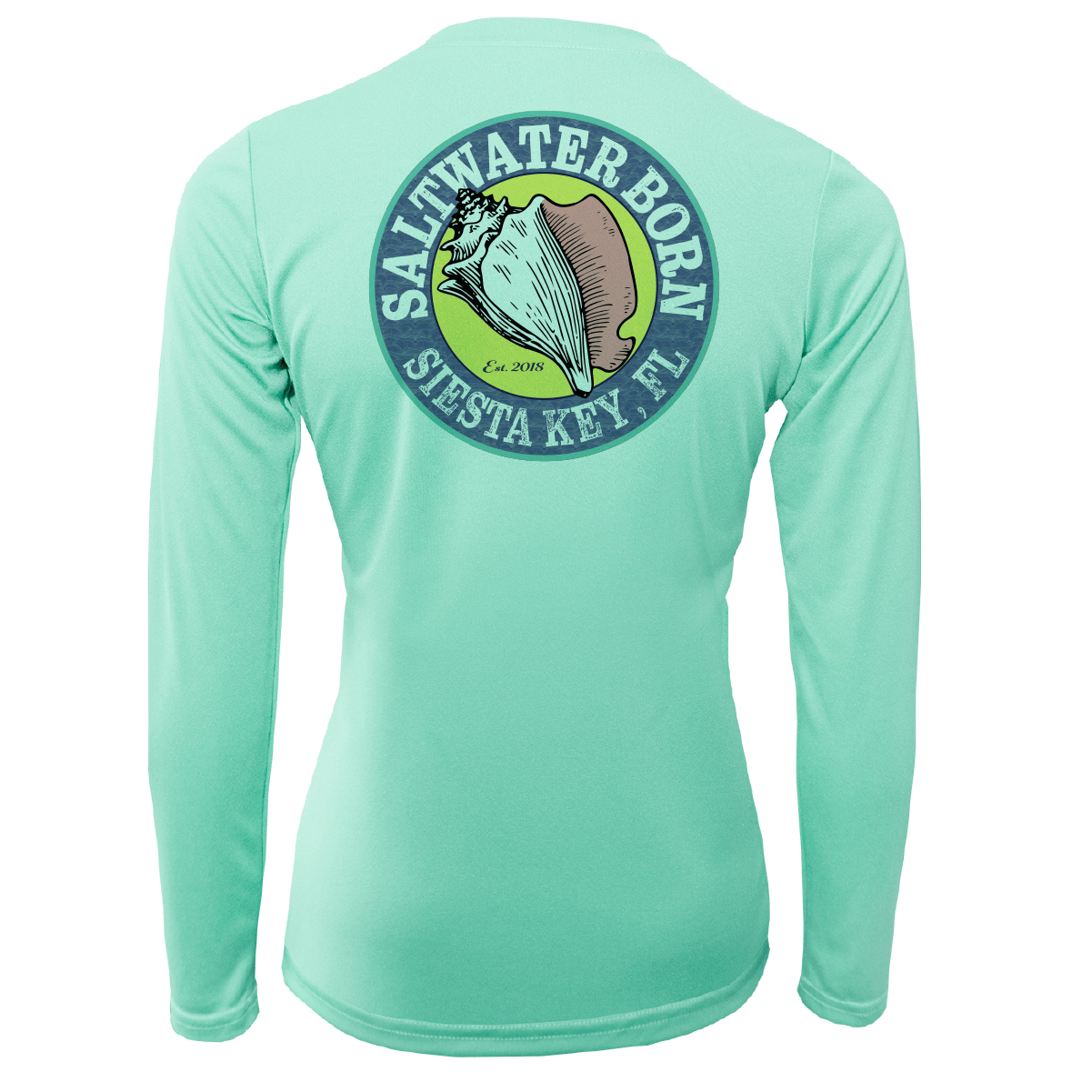 Saltwater Born Shirts Siesta Key Horseshoe Crab Women's Long Sleeve UPF 50+ Dry-Fit Shirt