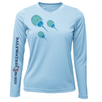 Saltwater Born Shirts Siesta Key Horseshoe Crab Women's Long Sleeve UPF 50+ Dry-Fit Shirt
