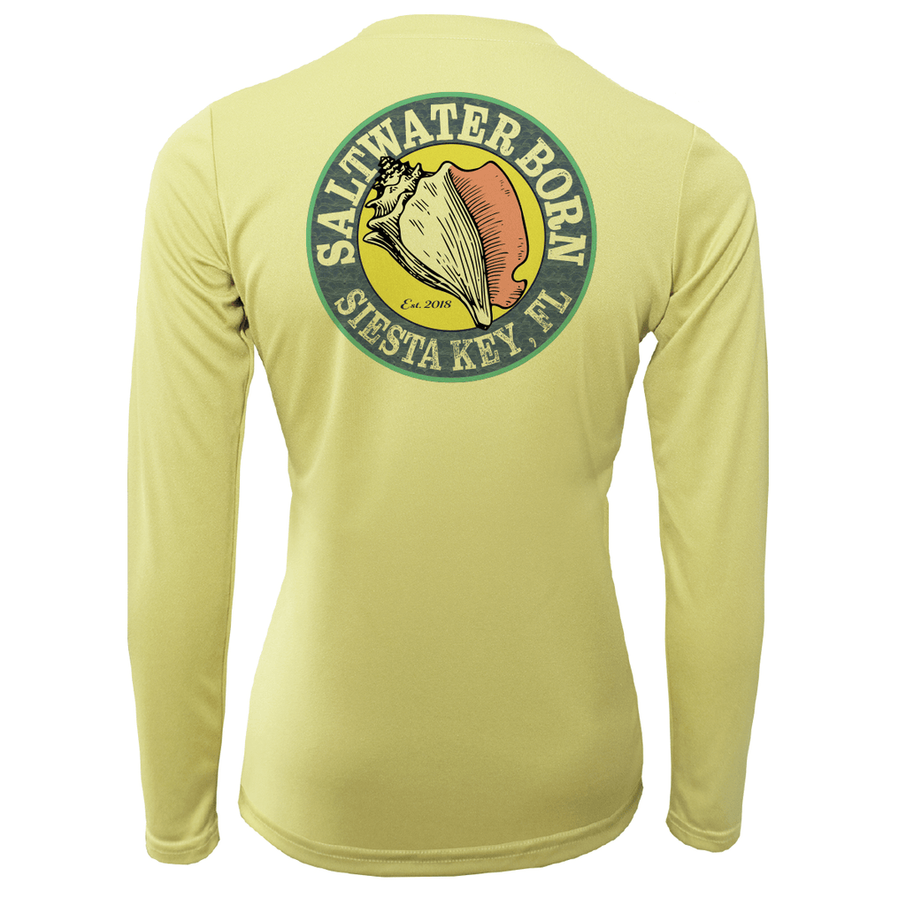 Saltwater Born Shirts Siesta Key Horseshoe Crab Women's Long Sleeve UPF 50+ Dry-Fit Shirt