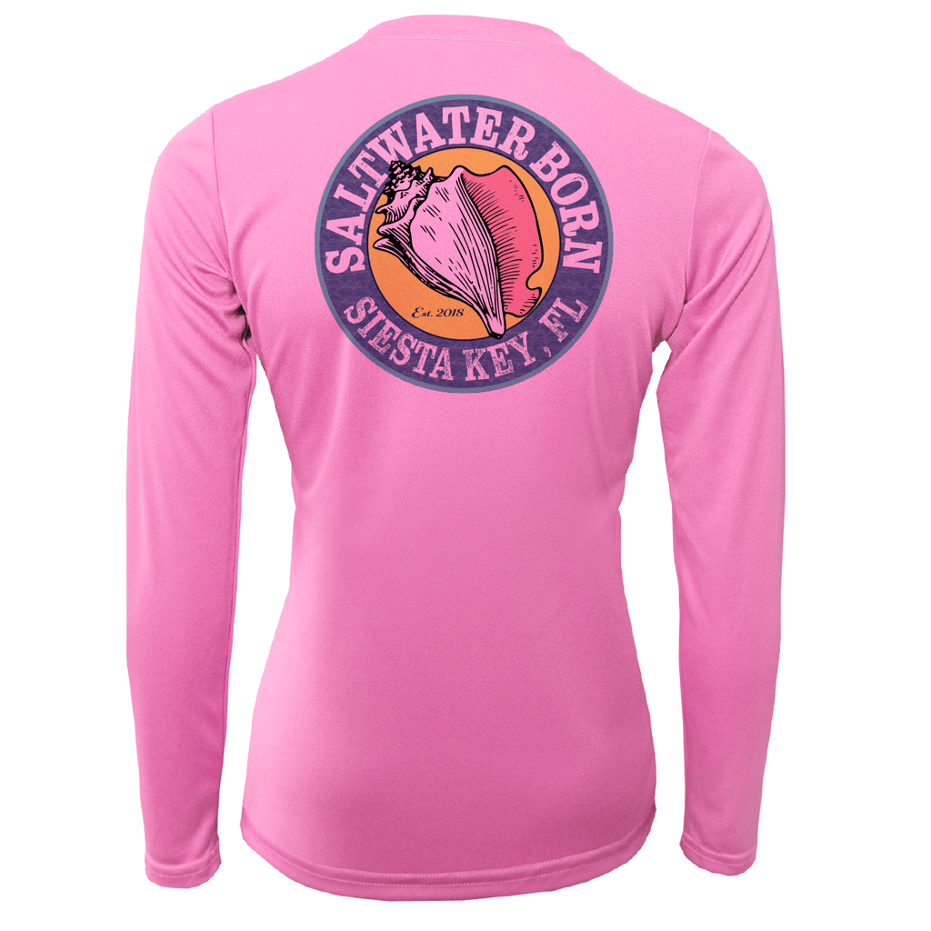 Saltwater Born Shirts Siesta Key Horseshoe Crab Women's Long Sleeve UPF 50+ Dry-Fit Shirt