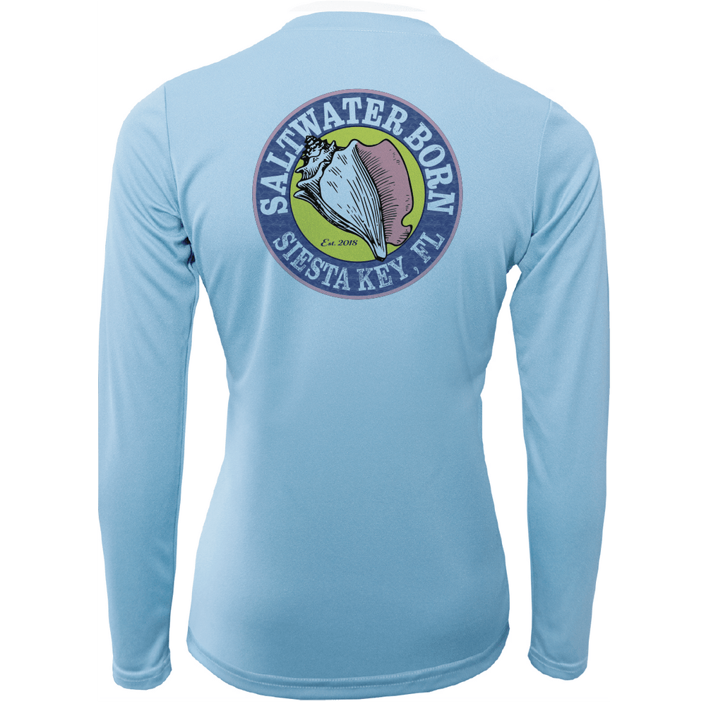 Saltwater Born Shirts Siesta Key "Saltwater Hair...Don't Care" Long Sleeve UPF 50+ Dry-Fit Shirt