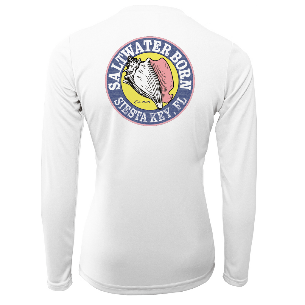 Saltwater Born Shirts Siesta Key "Saltwater Hair...Don't Care" Long Sleeve UPF 50+ Dry-Fit Shirt
