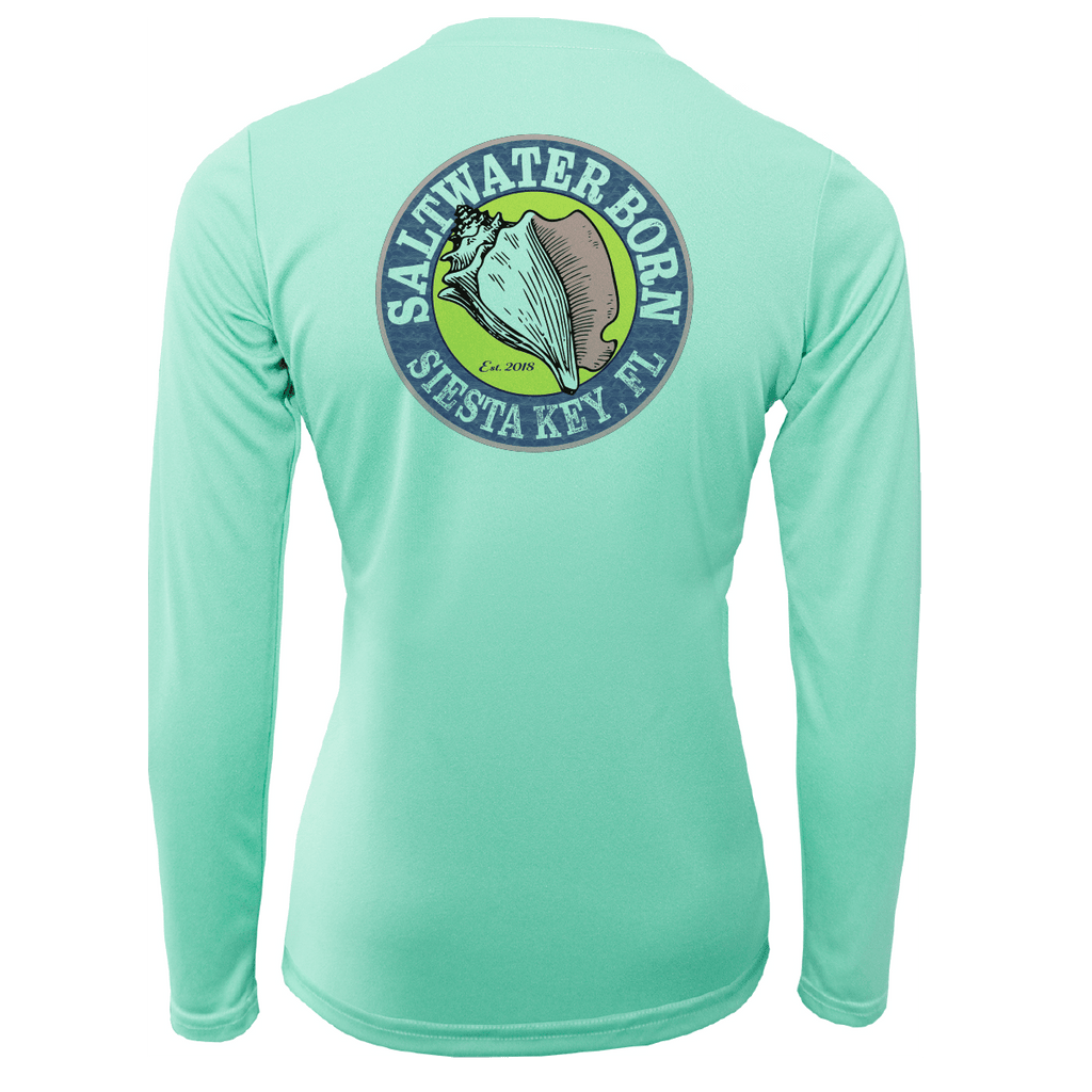Saltwater Born Shirts Siesta Key "Saltwater Hair...Don't Care" Long Sleeve UPF 50+ Dry-Fit Shirt