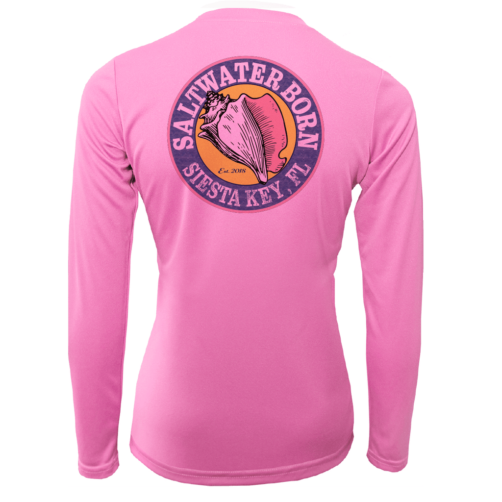 Saltwater Born Shirts Siesta Key "Saltwater Hair...Don't Care" Long Sleeve UPF 50+ Dry-Fit Shirt